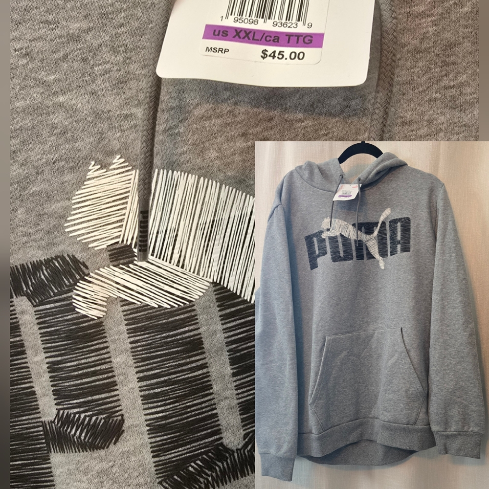 Puma Gray Hoodie with Black Logo
